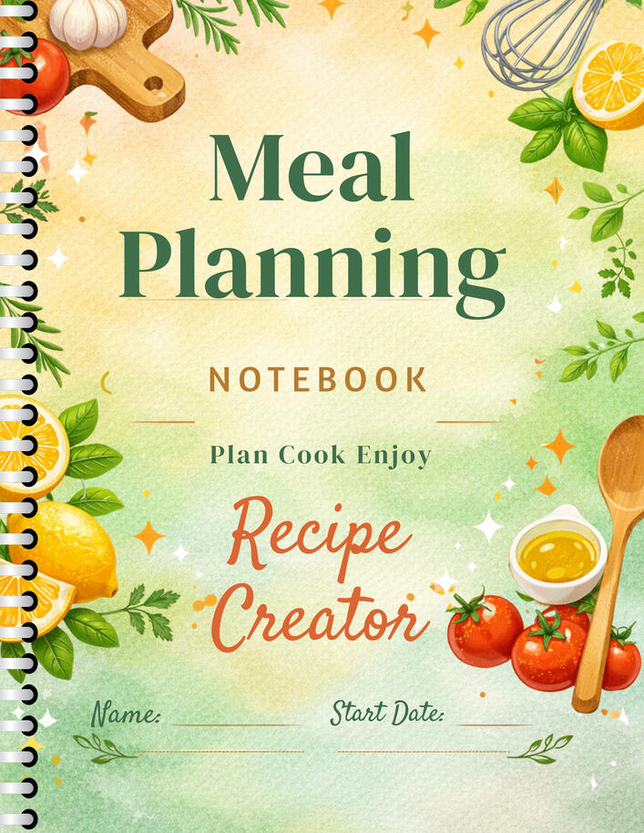 Recipe Creator Editable NoteBook